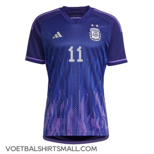 Argentinië Angel Di Maria #11 Voetbalkleding Uitshirt WK 2022 Korte Mouwen